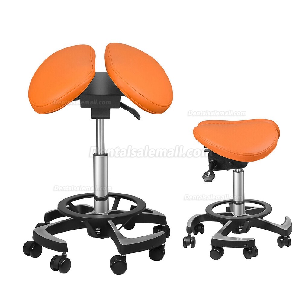 Ergonomic Dental Assistant Stool Two-part Saddle Chair Assistant Operator Stools Imported Leather